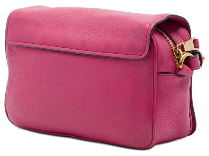 Borsa a tracolla con patta Prada Vitello Phenix Rosa - vista 2