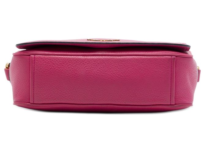 Borsa a tracolla con patta Prada Vitello Phenix Rosa - vista 3