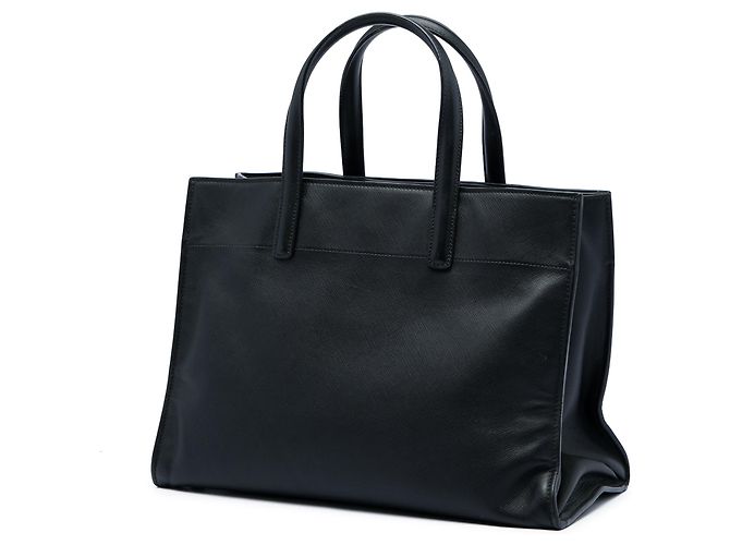 Borsa Tote Satchel Prada Saffiano Soft con tripla tasca nera Nero - vista 2