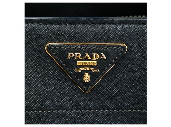 Borsa Tote Satchel Prada Saffiano Soft con tripla tasca nera Nero - vista 5