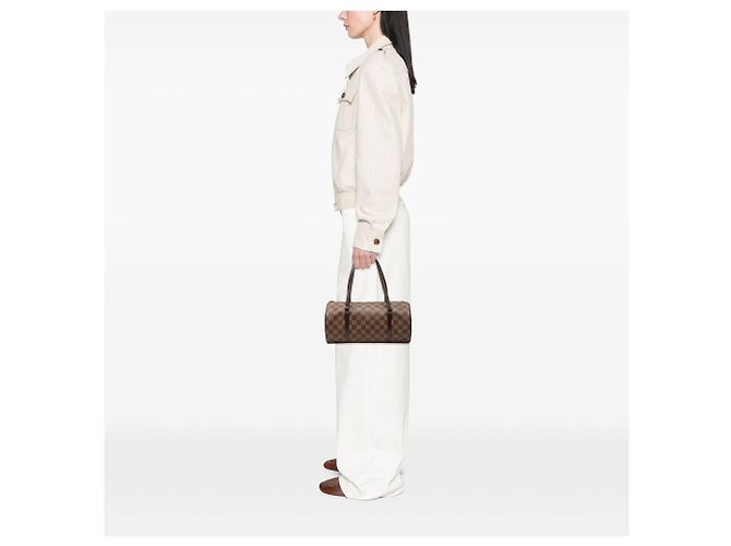 Borsa a mano Louis Vuitton Papillon 30 Damier Ebene Marrone - vista 7