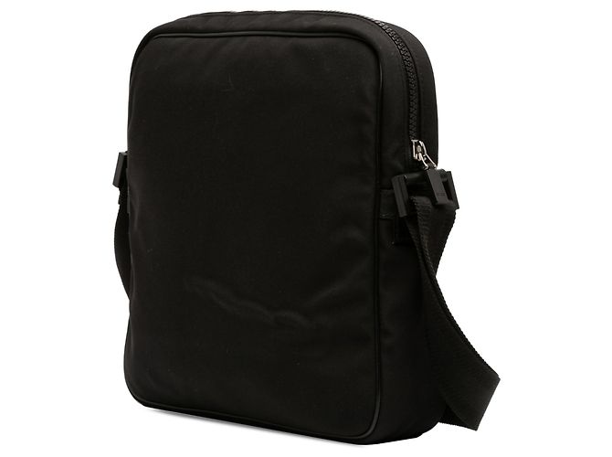 Borsa a tracolla Gucci in nylon nero con G intrecciate e Web - vista 2