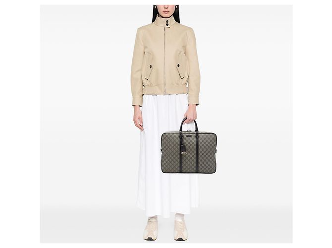 Borsa business Gucci GG Supreme beige - vista 6