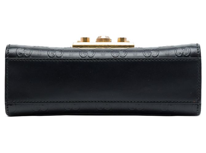 Borsa a tracolla Gucci Small Guccissima Bee Padlock nera Nero - vista 3