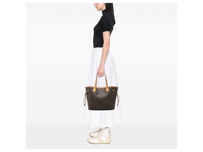 Borsa Tote Louis Vuitton Monogram Neverfull MM Marrone - vista 7