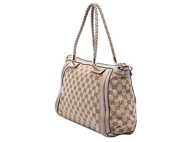 Borsa Satchel Gucci GG Canvas Bella Beige - vista 2