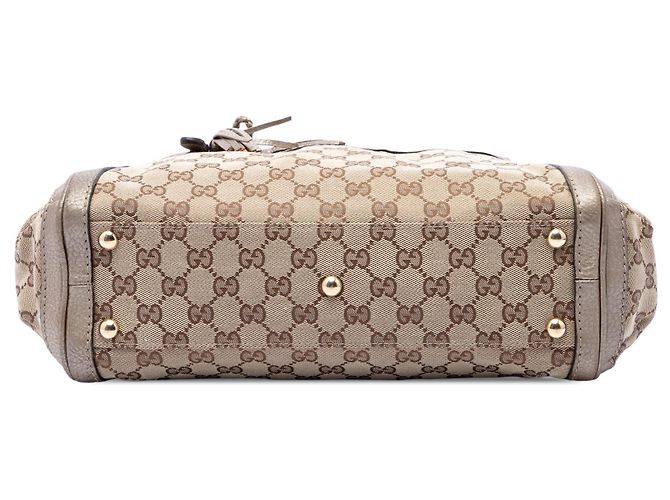 Borsa Satchel Gucci GG Canvas Bella Beige - vista 3