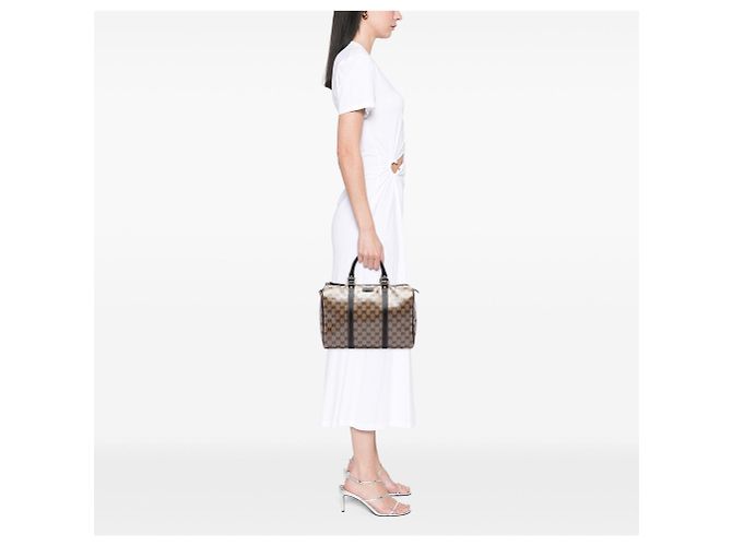 Borsa Boston Gucci Medium GG Crystal Joy Beige - vista 6