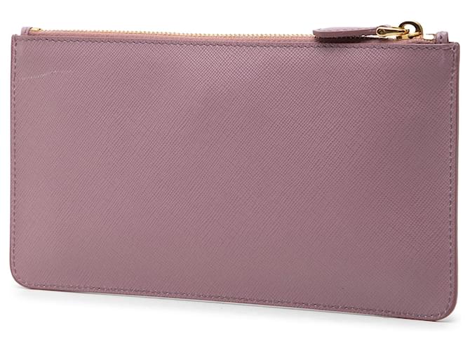 Pouch piatta Prada Saffiano rosa - vista 2
