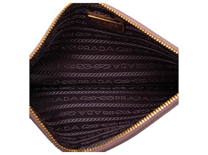 Pouch piatta Prada Saffiano rosa - vista 4