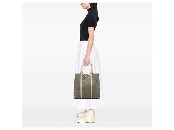 Tote Verticale Gucci GG Supreme Joy bianca Bianco - vista 9