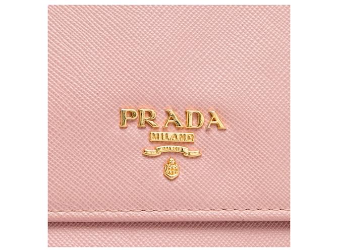 Borsa a tracolla Prada Saffiano Wallet on Strap Rosa - vista 5