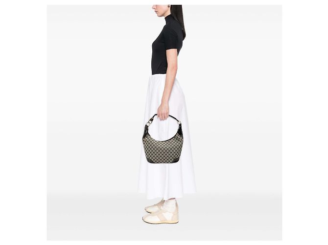 Borsa a tracolla Gucci GG Canvas nera Nero - vista 7