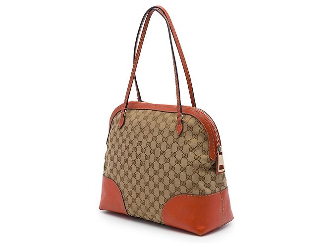 mala Gucci Bree Dome Medium em lona GG bege - vista 2