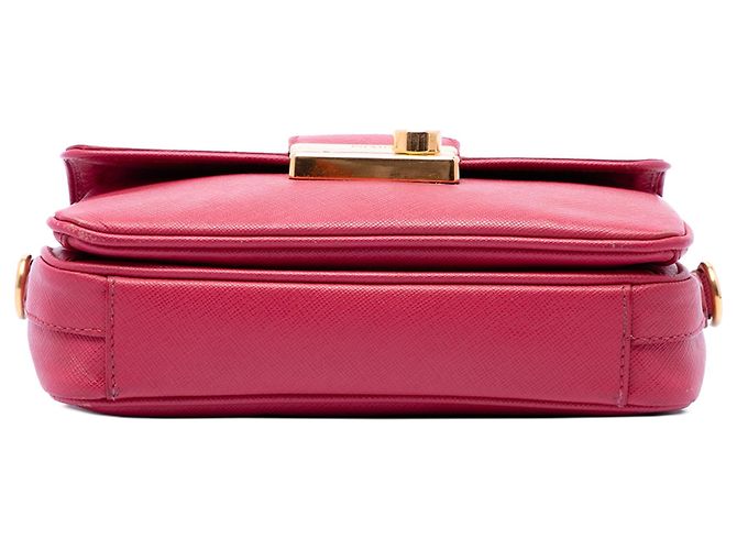 Borsa Satchel Prada Saffiano Sound Lock Rosa - vista 3