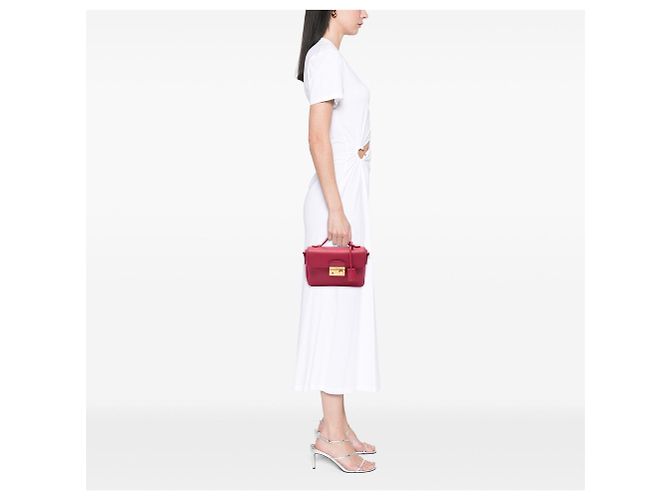 Borsa Satchel Prada Saffiano Sound Lock Rosa - vista 6