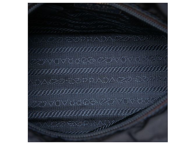 Borsa a mano Prada Tessuto blu con manico in metallo - vista 4
