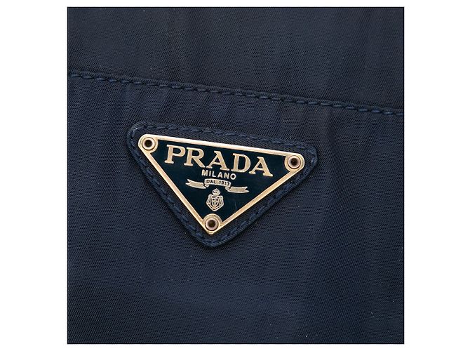 Borsa a mano Prada Tessuto blu con manico in metallo - vista 5