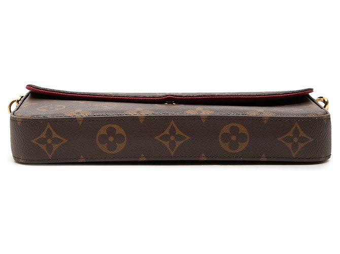 Borsa a tracolla Louis Vuitton Monogram Pochette Felicie Marrone - vista 3