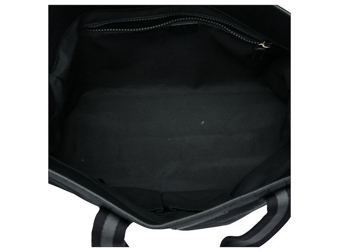 Tote Gucci GG in nylon nero con banda Web - vista 4