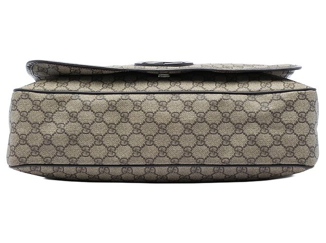 Borsa a tracolla Gucci Large GG Supreme Interlocking G Beige - vista 3
