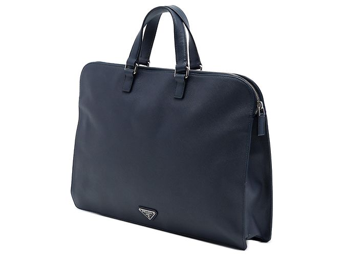 Borsa business Prada Saffiano blu - vista 2