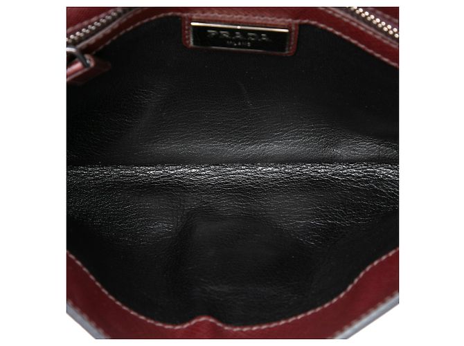 Clutch Prada bicolore rossa in Saffiano con chiusura push lock Rosso - vista 4