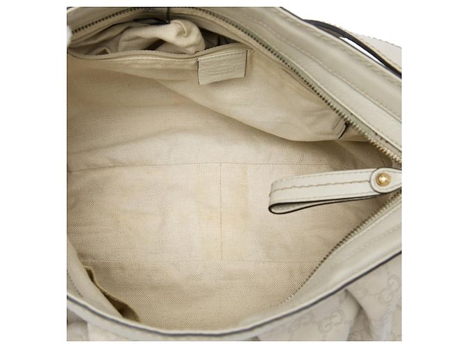 Borsa a tracolla Gucci Guccissima Sukey bianca Bianco - vista 4