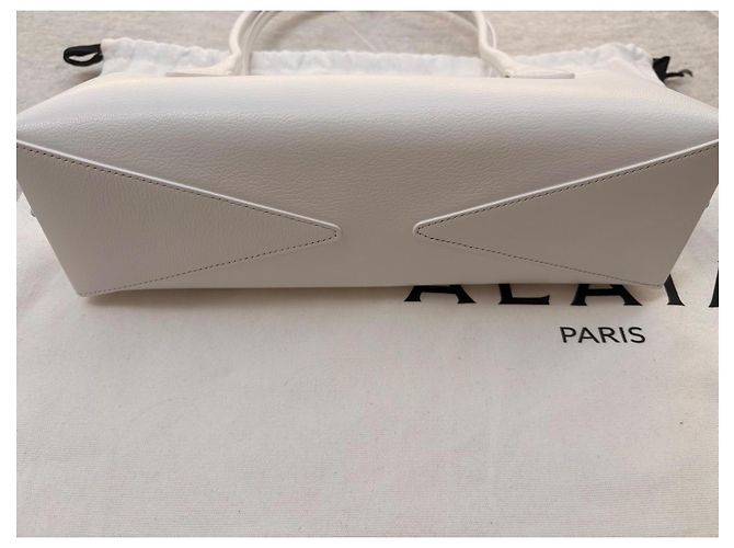 Alaïa Borsa Le Teckel in pelle bianca Bianco - vista 4