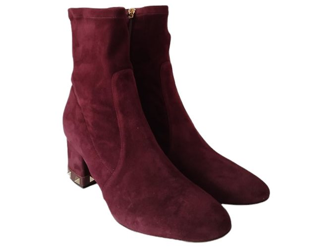 Valentino Rockstud Botines de Ante Morado Púrpura - vista 2