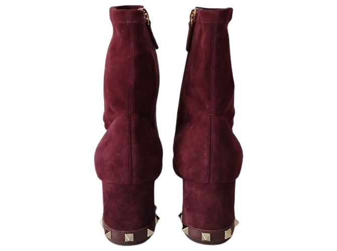 Valentino Rockstud Botines de Ante Morado Púrpura - vista 6