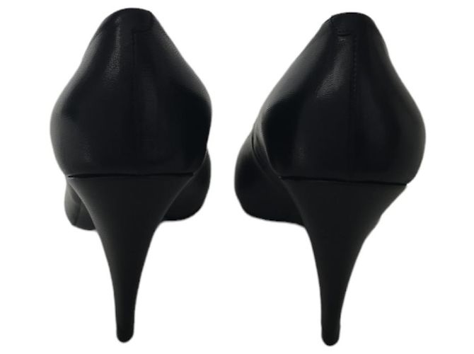 Céline Décolleté Celine in pelle nera borchiata Nero - vista 4