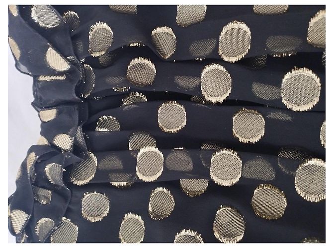 Dolce & Gabbana Vestido Preto com Bolinhas Douradas Dourado - vista 5