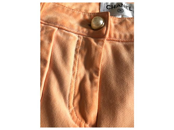 Pantalones Chanel de denim lavado naranja - vista 4