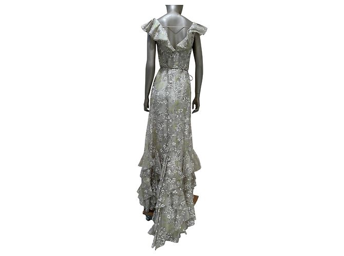 Valentino Seidenkleid mit Blumenprint und Rüschen US 6 gebraucht - Ansicht 2