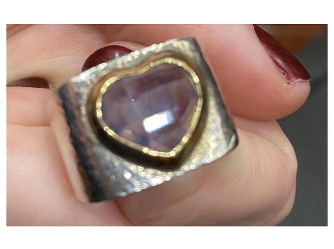 Anello Cuore Zolotas in Argento e Oro D'oro Silver hardware - vista 6