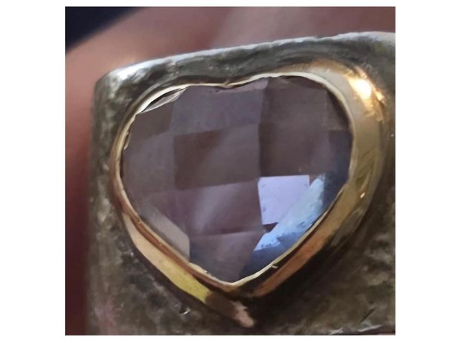 Anello Cuore Zolotas in Argento e Oro D'oro Silver hardware - vista 9