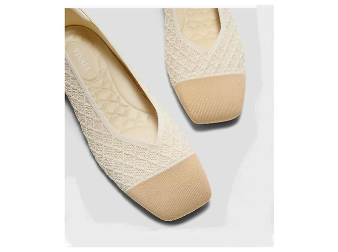 Autre Marque Vivaia Margot V-Cut Bailarinas Punta Cuadrada Beige Crudo - vista 2