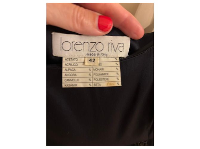 Autre Marque Abito in seta e pizzo nero Lorenzo Riva - vista 8