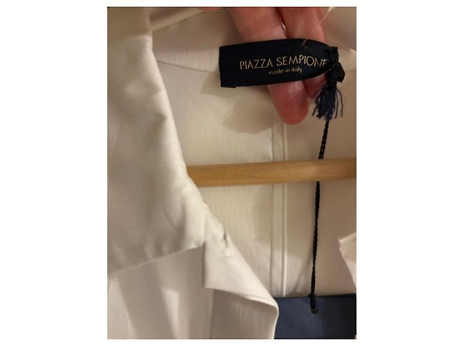 Camisa Piazza Sempione de mezcla de algodón blanco - vista 3