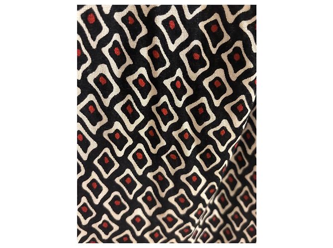 Prada Seiden-Cardigan mit geometrischem Muster Schwarz Weiß Rot - Ansicht 8