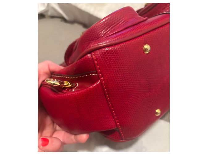 Lancel Borsa Hobo in pelle rossa Rosso - vista 8