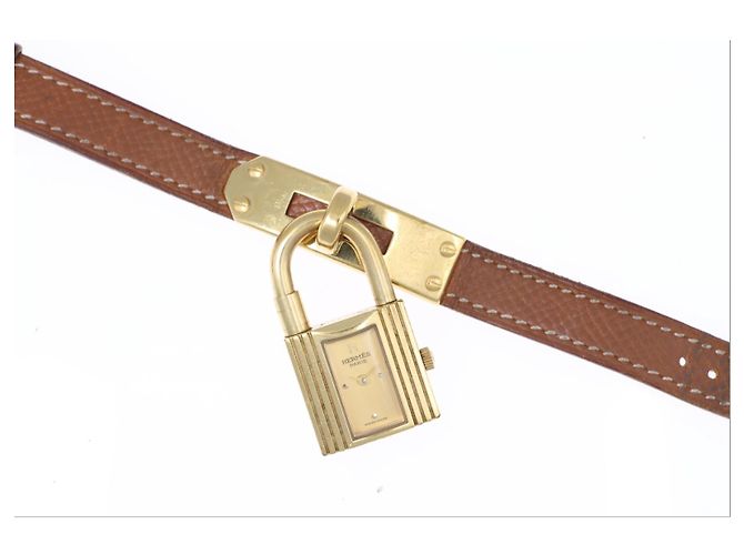 Orologio Hermès Kelly in Oro Giallo e Pelle Marrone D'oro - vista 2