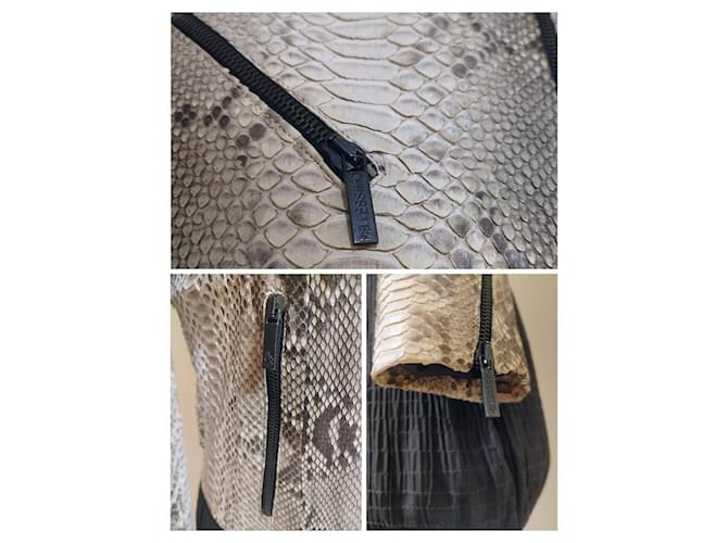 Autre Marque Pellessimo Paris Roccia Natural Python Leather Biker Jacket Multiple colors Beige Grey - view 10