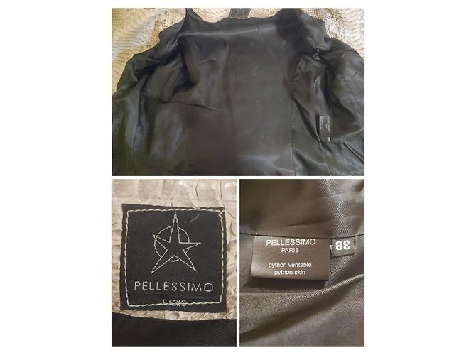 Autre Marque Pellessimo Paris Roccia Natural Python Leather Biker Jacket Multiple colors Beige Grey - view 11