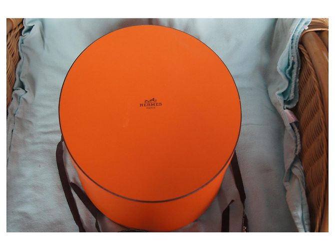 Hermès Scatola per Cappelli Rotonda Arancione - vista 4