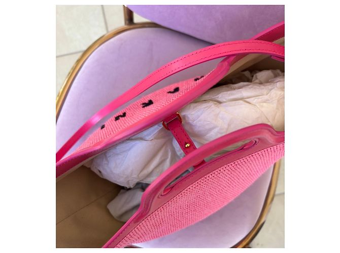 Marni Borsa Tote in Rafia Rosa - vista 11