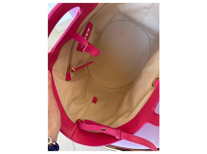 Marni Borsa Tote in Rafia Rosa - vista 18