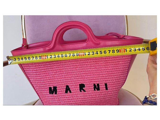 Marni Borsa Tote in Rafia Rosa - vista 19