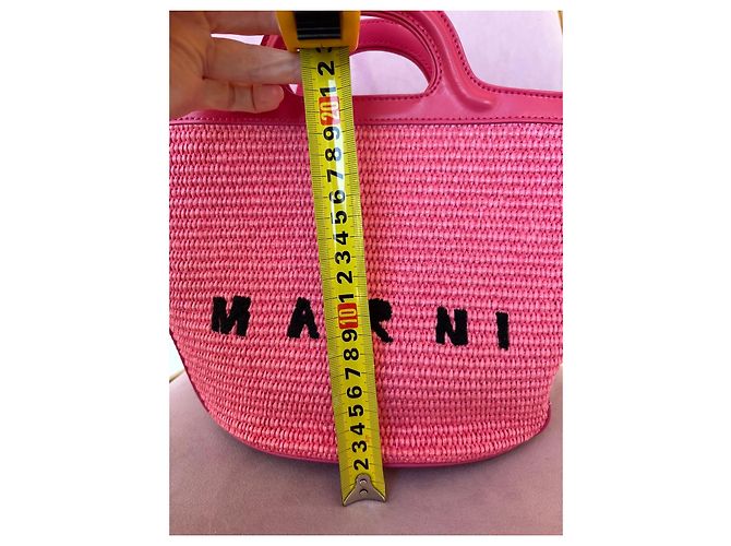 Marni Borsa Tote in Rafia Rosa - vista 20